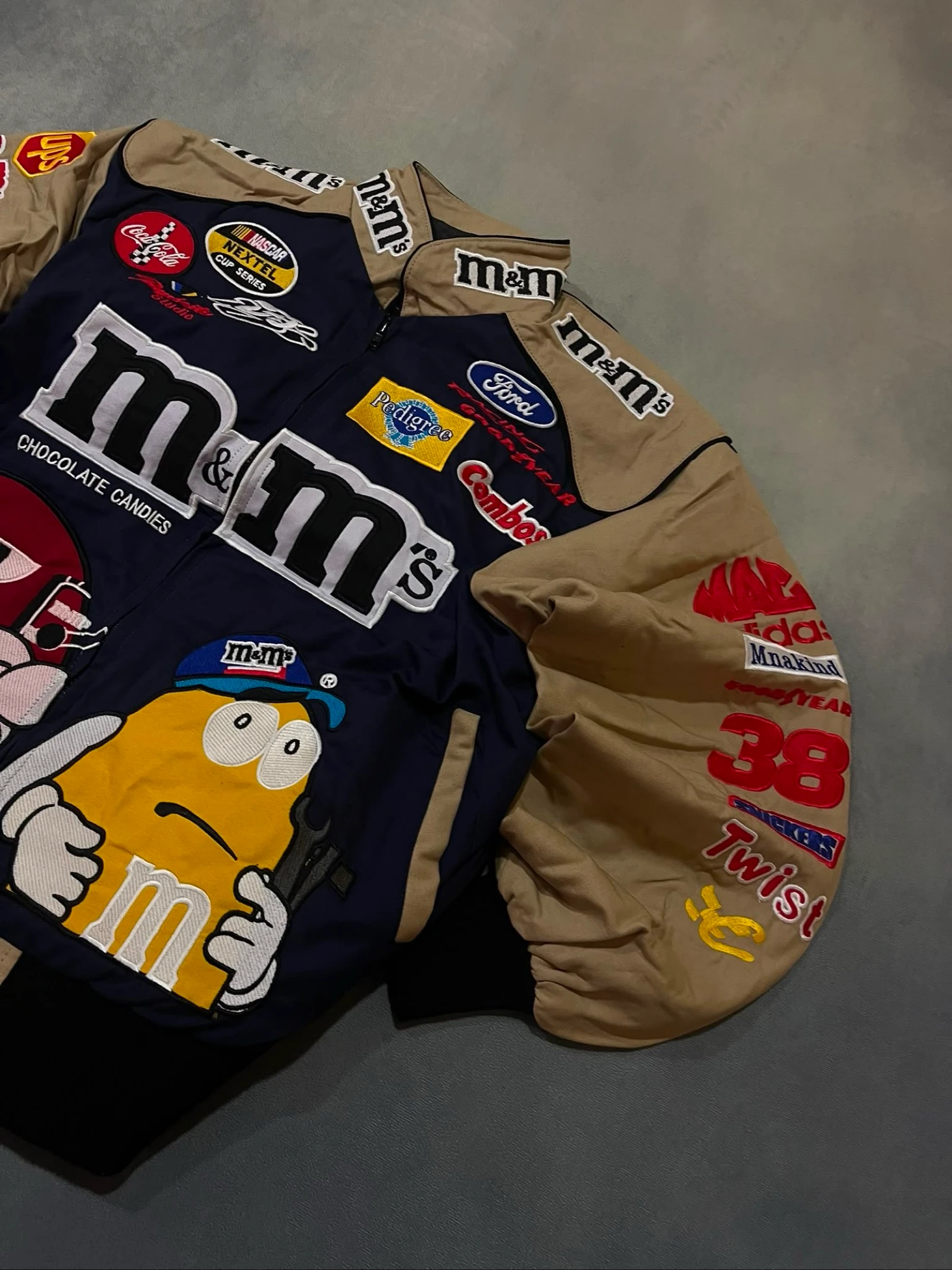 M&M Y2K Veste Bomber Parachute Imperméable Aviateur Top Gun Édition Premium Rétro Vintage 80s – photo 2
